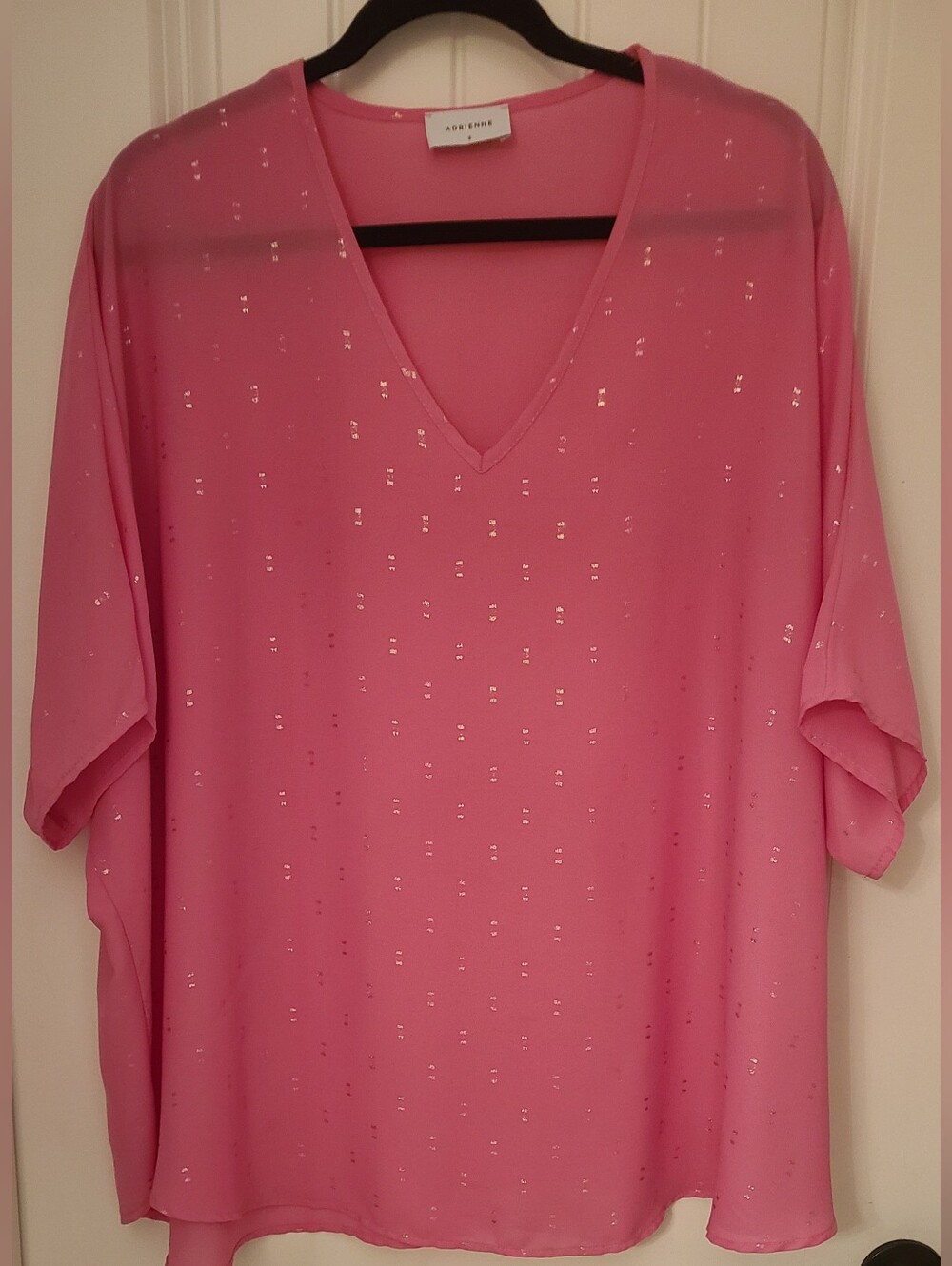 Hot Pink V-Neck Sequin Swing Tunic
